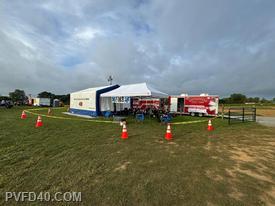 EMS crews set up for the Bird in Hand Half Marathon