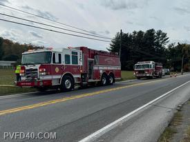 Station 40 working a brush fire in Paradise Township 